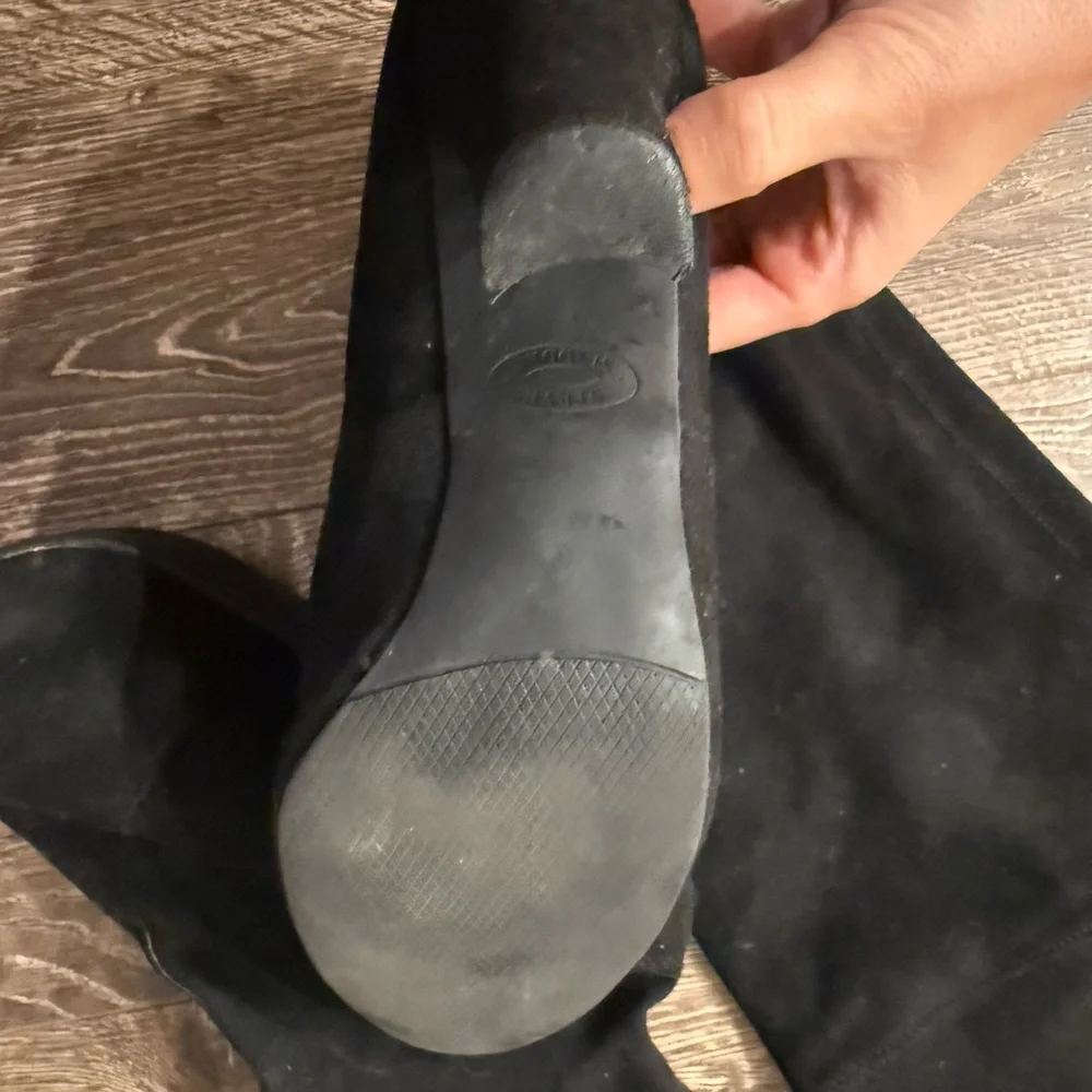 Steve Madden Gorgeous Suede Black Knee High Women's Boots - Picture 3 of 6